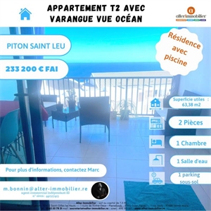t2 à la vente -   97436  SAINT LEU, surface 47 m2 vente t2 - UBI434161919
